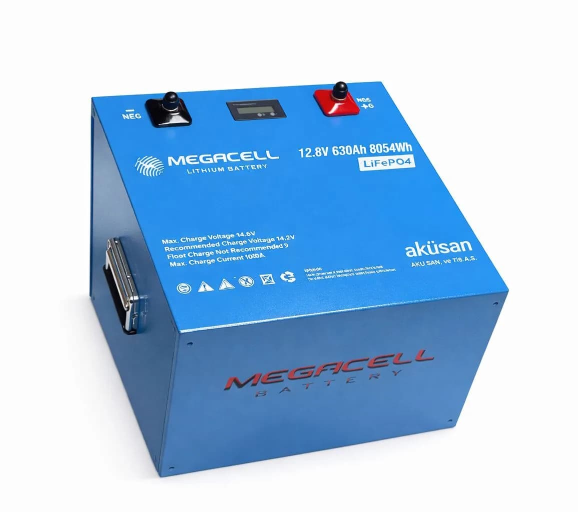 Megacell 12.8V 630Ah LiFePO4 Lityum Demir Fosfat Akü (Bluetoothlu-300A BMS)