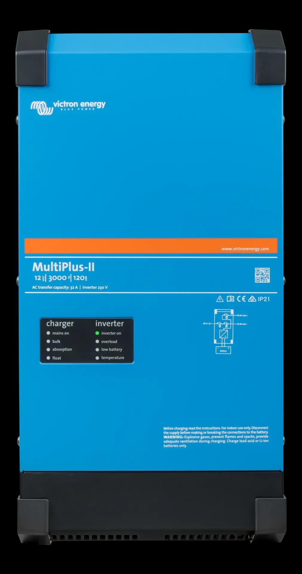 Victron İnvertör/Şarj Cihazı MultiPlus-II 12/3000/120-32 Inverter/Charger (PMP122305010)